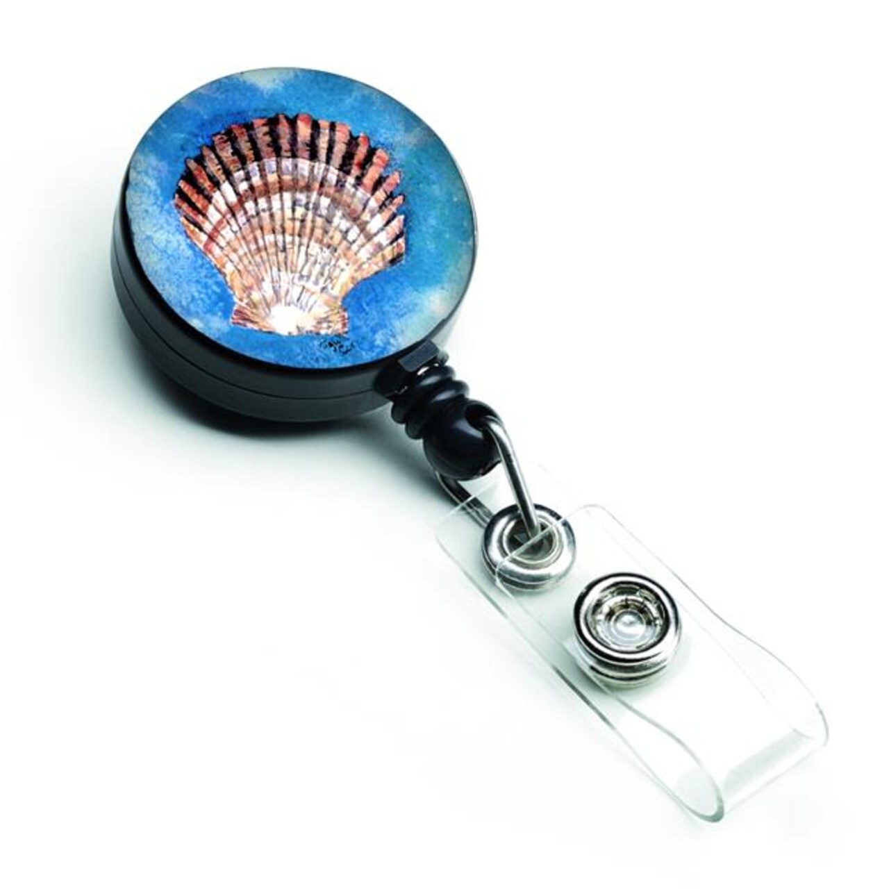 Carolines Treasures 8008BR Scallop Sea Shell Retractable Badge Reel